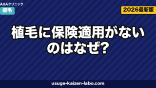 植毛に保険適用がないのはなぜ?公的医療保険の対象範囲と費用負担の現実【2026年最新】