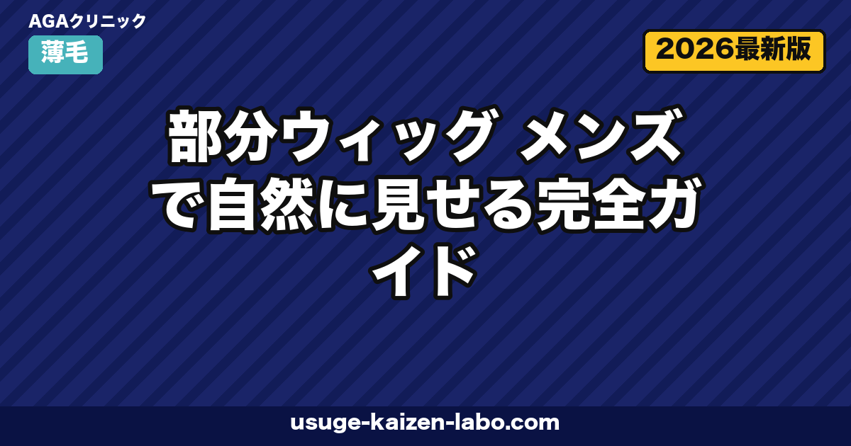 部分ウィッグ メンズで自然に見せる完全ガイド|人毛・人工毛・オーダー・価格・装着法まで徹底解説【2026年版】