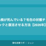 毛根が死んでいる？毛包の状態チェックと復活させる方法【2026年】