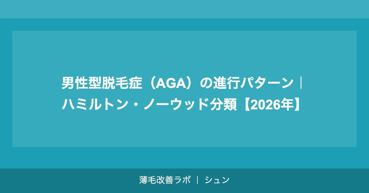 男性型脱毛症（AGA）の進行パターン｜ハミルトン・ノーウッド分類【2026年】