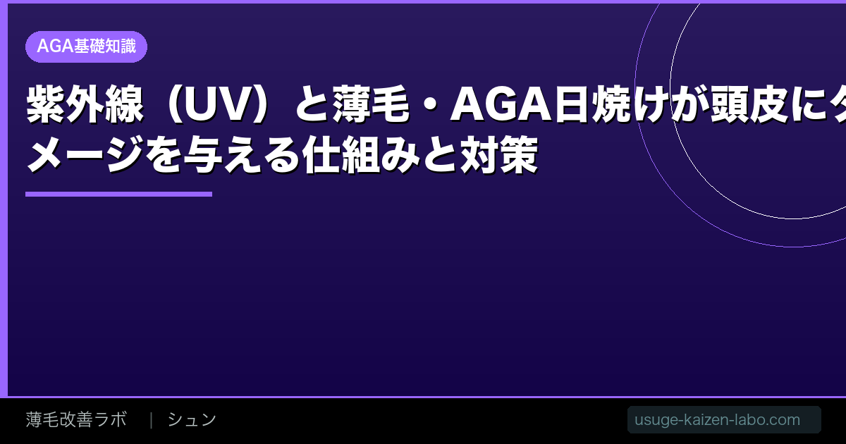 紫外線（UV）と薄毛・AGA【2026年】日焼けが頭皮にダメージを与える仕組みと対策