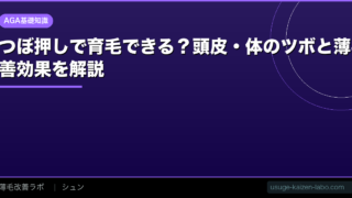 つぼ押しで育毛できる？【2026年】頭皮・体のツボと薄毛改善効果を解説