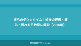 植毛のダウンタイム｜術後の経過・痛み・腫れを日数別に解説【2026年】
