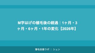 M字はげの植毛後の経過｜1ヶ月・3ヶ月・6ヶ月・1年の変化【2026年】