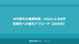 M字植毛の基礎知識｜AGAによるM字型薄毛への植毛アプローチ【2026年】
