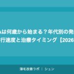 AGAは何歳から始まる？年代別の発症率・進行速度と治療タイミング【2026年】