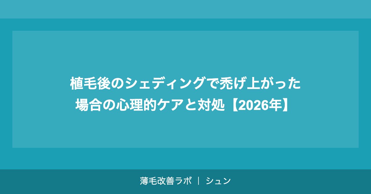 植毛後のシェディングで禿げ上がった場合の心理的ケアと対処【2026年】