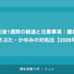 植毛後1週間の経過と注意事項｜腫れ・かさぶた・かゆみの対処法【2026年】