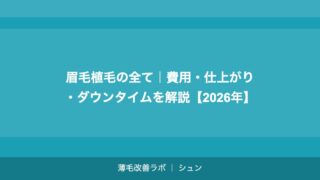 眉毛植毛の全て｜費用・仕上がり・ダウンタイムを解説【2026年】