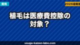 植毛は医療費控除の対象？確定申告での申請方法【2026年版】