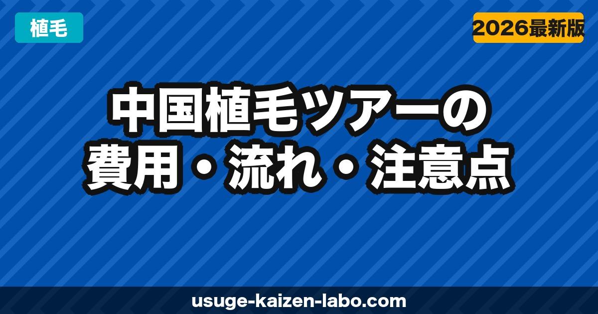 【2024年最新】中国植毛ツアーの費用・流れ・注意点｜日本人向け完全ガイド