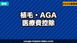 AGA治療費は医療費控除できる？確定申告の方法・対象・注意点を税理士監修で解説【2026年】