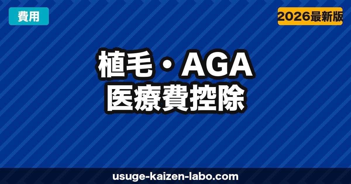 AGA治療費は医療費控除できる？確定申告の方法・対象・注意点を税理士監修で解説【2026年】