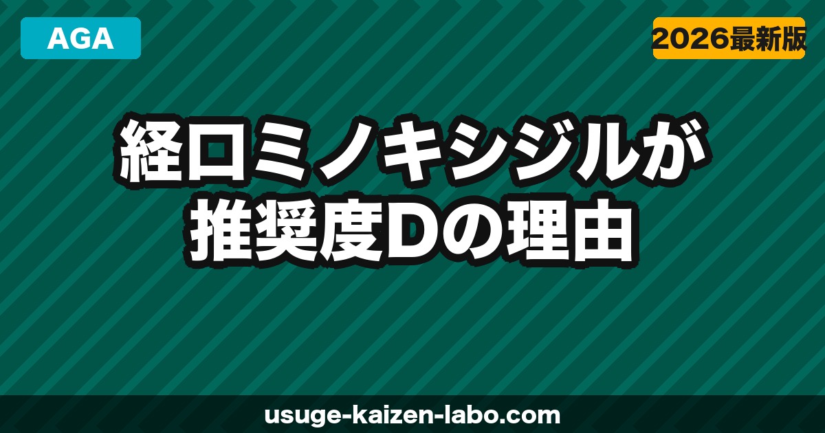 経口ミノキシジルが推奨度Dの理由｜なぜ危険？医師が処方する矛盾と安全な使い方【2026年】