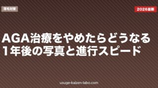AGA治療をやめたらどうなる？1年後の写真と進行スピード