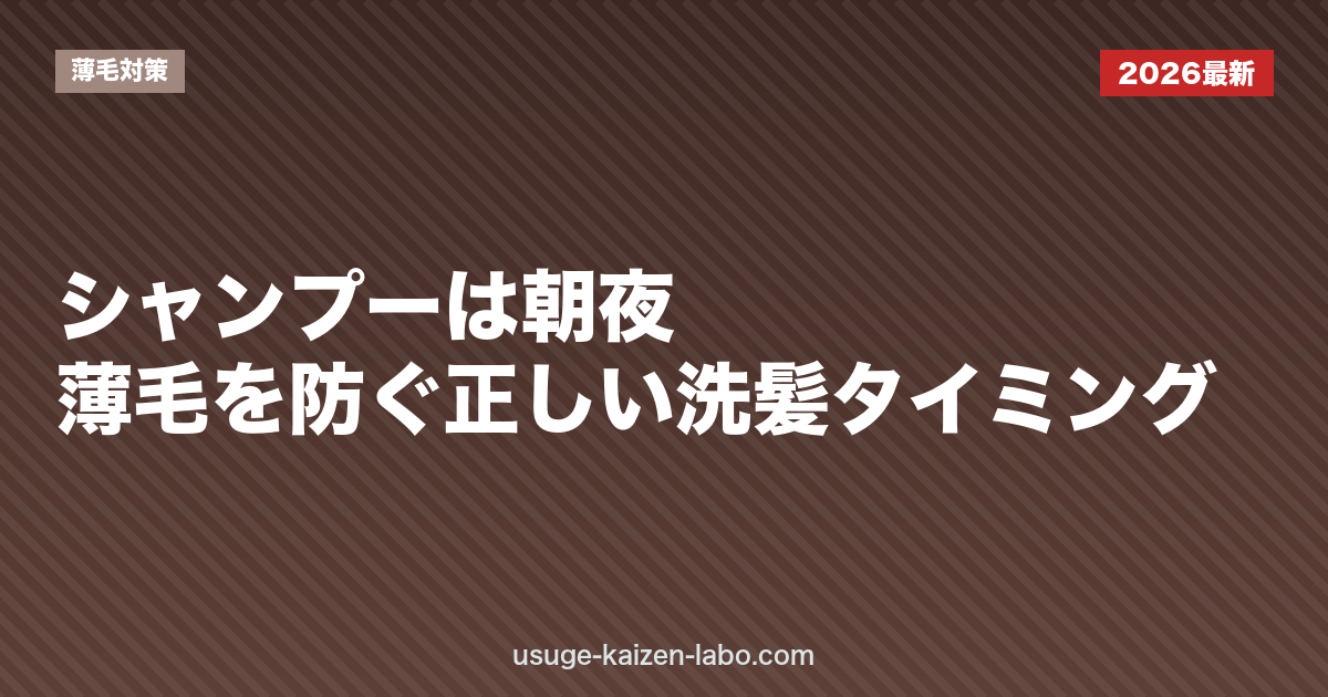 シャンプーは朝？夜？薄毛を防ぐ正しい洗髪タイミング