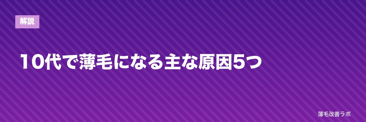 10代で薄毛になる主な原因5つ | 薄毛改善ラボ