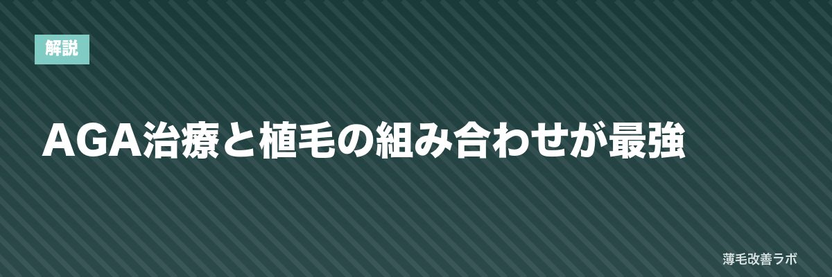 AGA治療と植毛の組み合わせが最強 | 薄毛改善ラボ