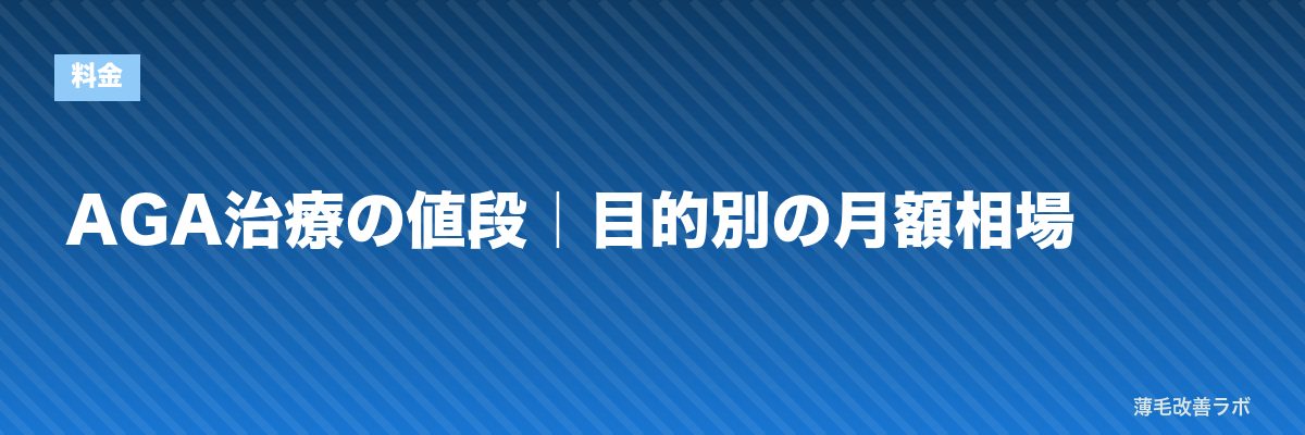 AGA治療の値段｜目的別の月額相場 | 薄毛改善ラボ