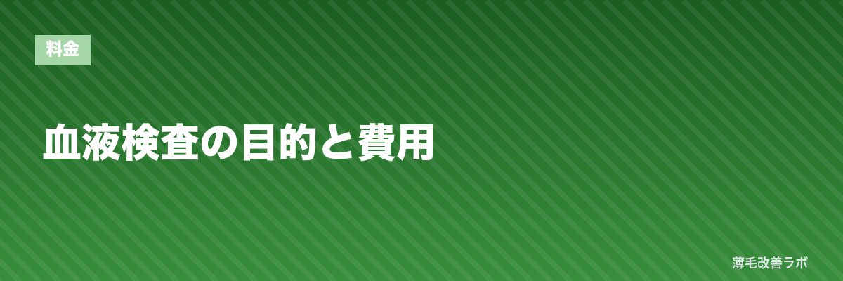 血液検査の目的と費用 | 薄毛改善ラボ