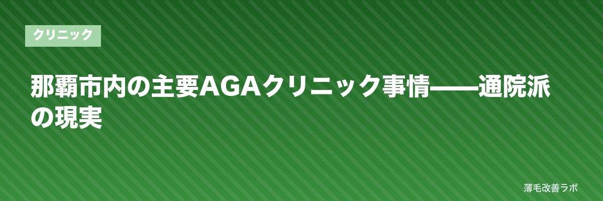 那覇市内の主要AGAクリニック事情——通院派の現実 | 薄毛改善ラボ