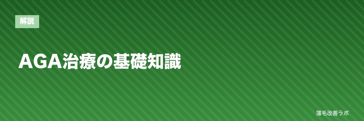 AGA治療の基礎知識 | 薄毛改善ラボ