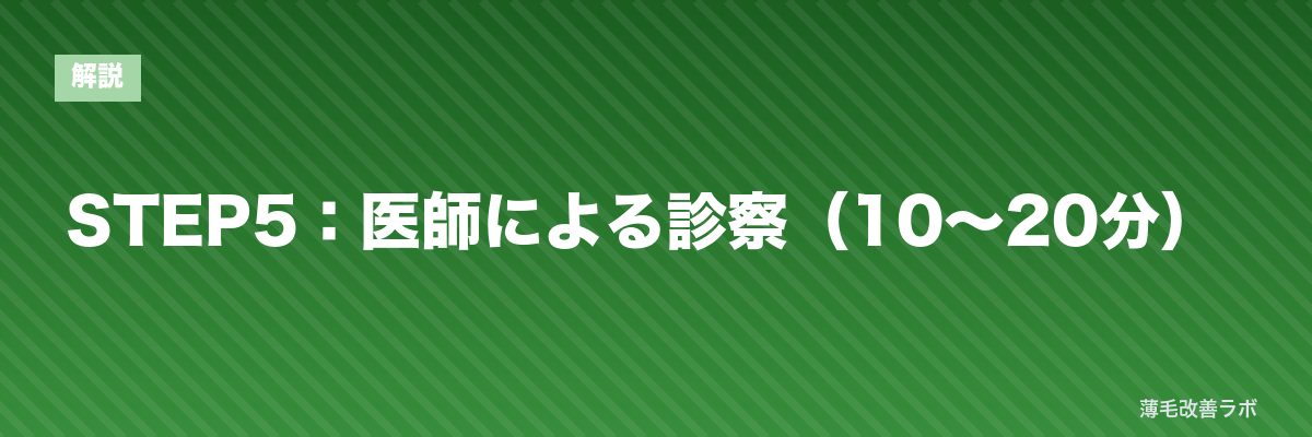 STEP5:医師による診察(10〜20分) | 薄毛改善ラボ