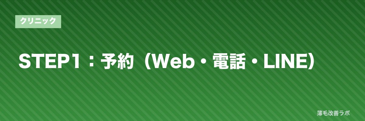 STEP1:予約(Web・電話・LINE) | 薄毛改善ラボ