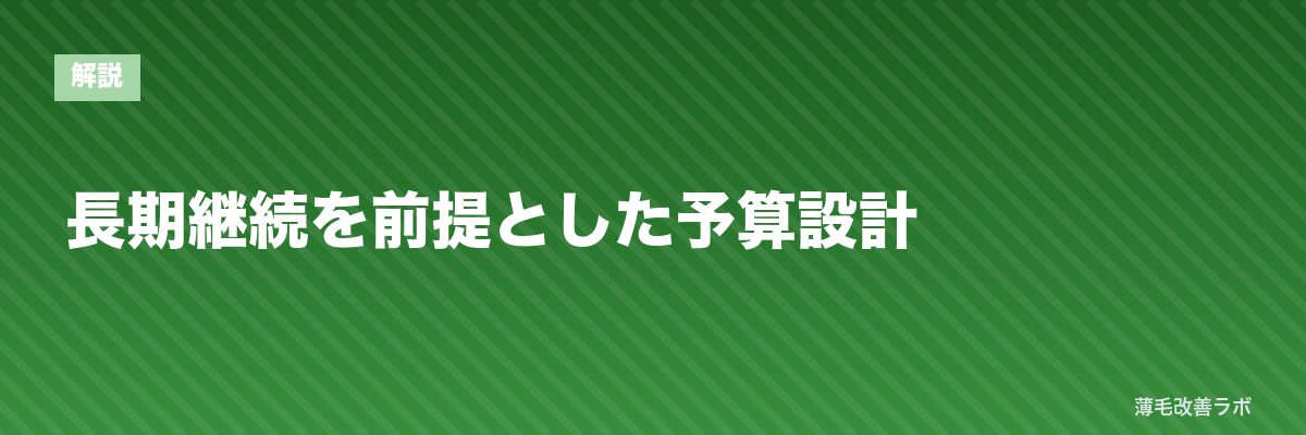 長期継続を前提とした予算設計 | 薄毛改善ラボ