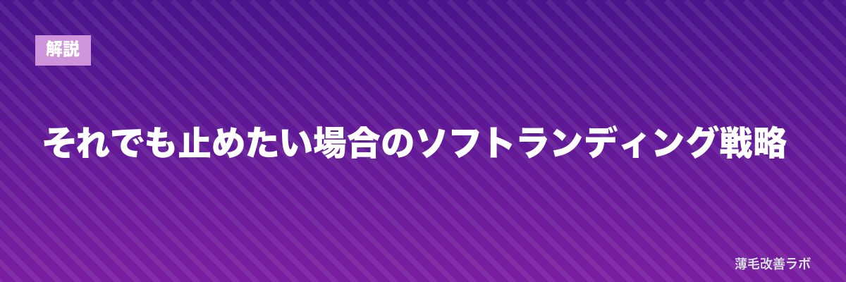 それでも止めたい場合のソフトランディング戦略 | 薄毛改善ラボ