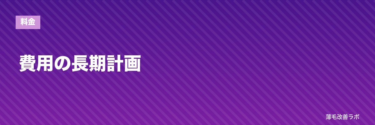 費用の長期計画 | 薄毛改善ラボ