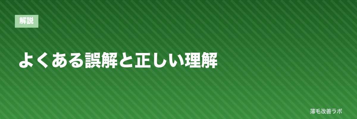 よくある誤解と正しい理解 | 薄毛改善ラボ