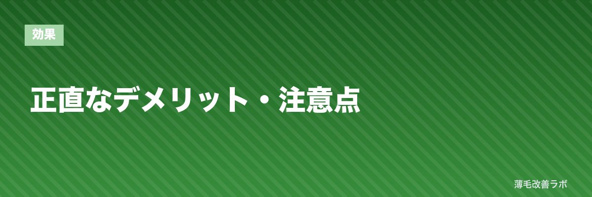 正直なデメリット・注意点 | 薄毛改善ラボ