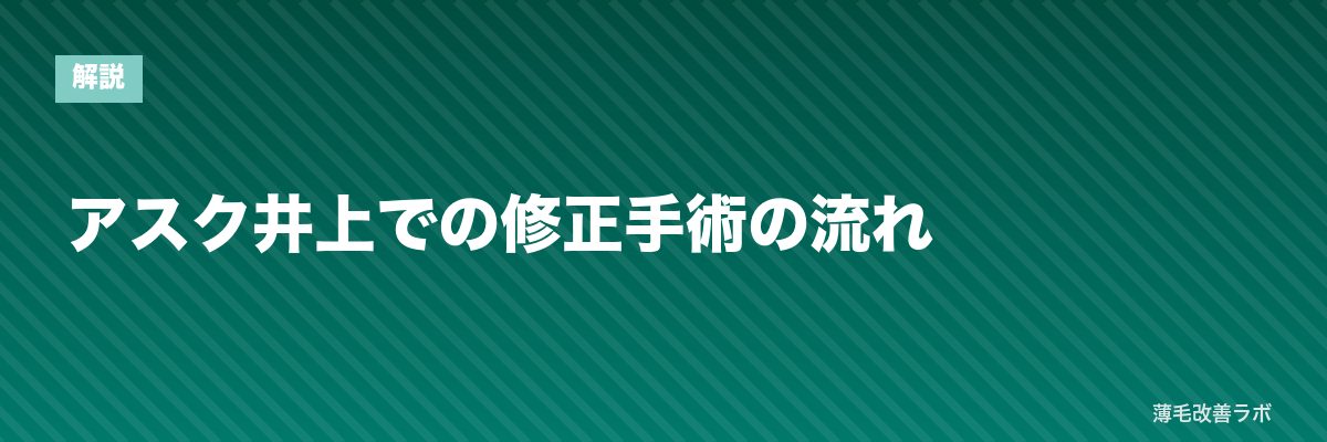 アスク井上での修正手術の流れ | 薄毛改善ラボ
