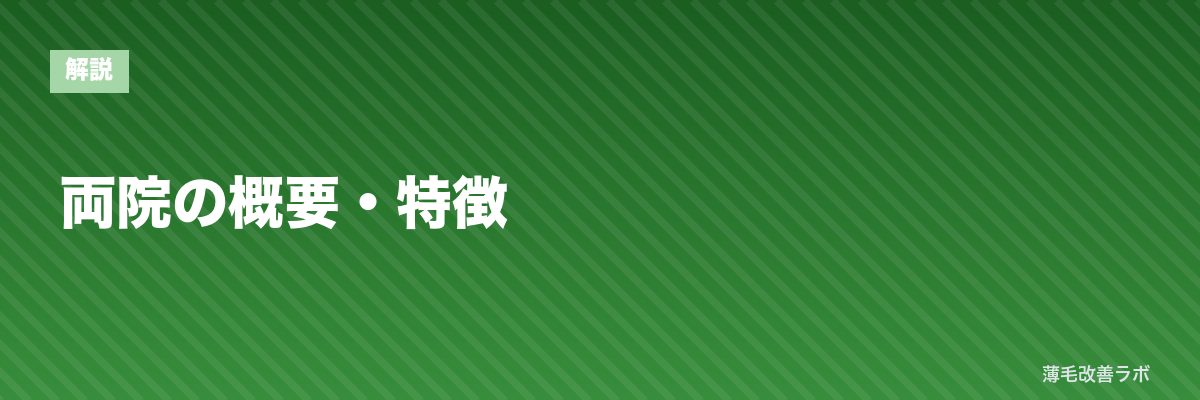 両院の概要・特徴 | 薄毛改善ラボ