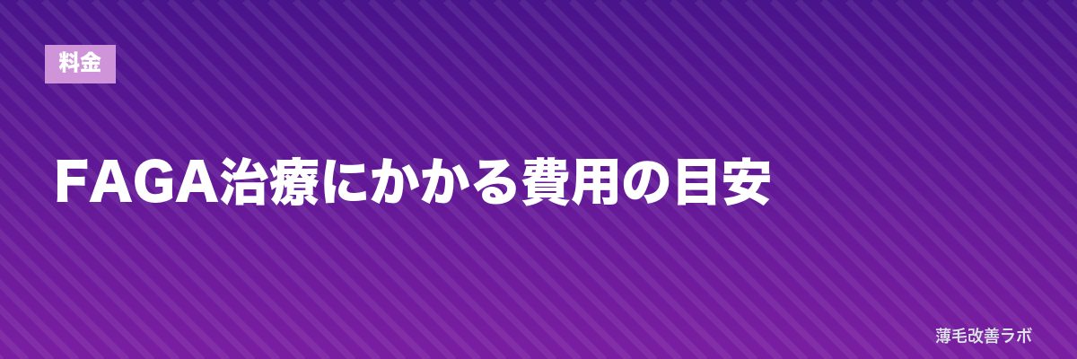 FAGA治療にかかる費用の目安 | 薄毛改善ラボ