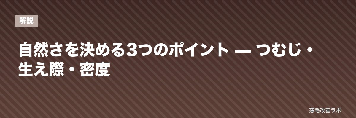 自然さを決める3つのポイント — つむじ・生え際・密度 | 薄毛改善ラボ