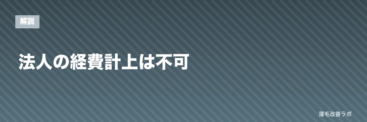 法人の経費計上は不可 | 薄毛改善ラボ