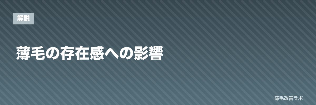 薄毛の存在感への影響 | 薄毛改善ラボ