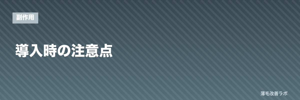 導入時の注意点 | 薄毛改善ラボ