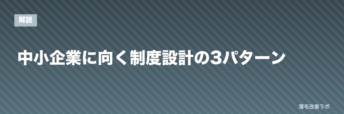 中小企業に向く制度設計の3パターン | 薄毛改善ラボ