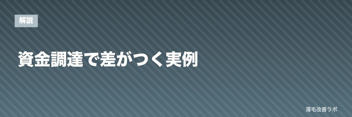 資金調達で差がつく実例 | 薄毛改善ラボ