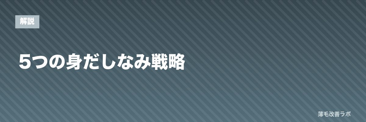 5つの身だしなみ戦略 | 薄毛改善ラボ
