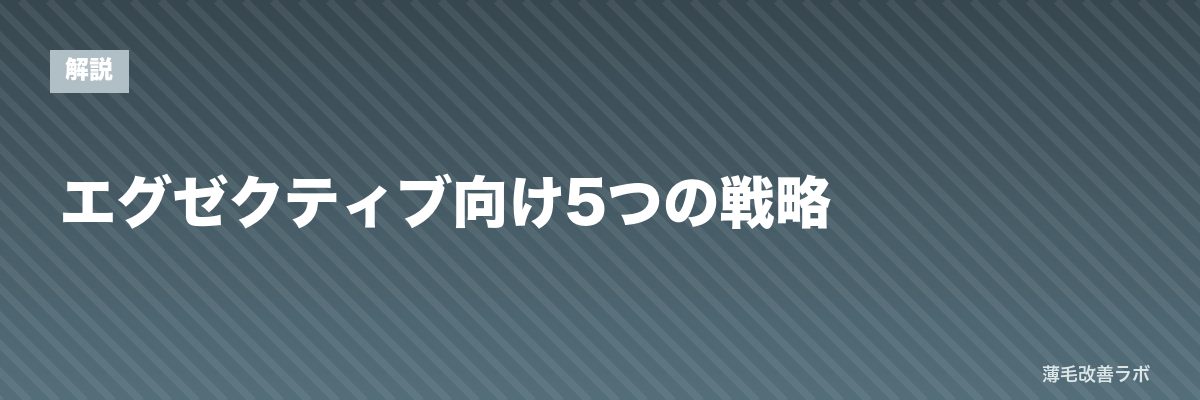 エグゼクティブ向け5つの戦略 | 薄毛改善ラボ