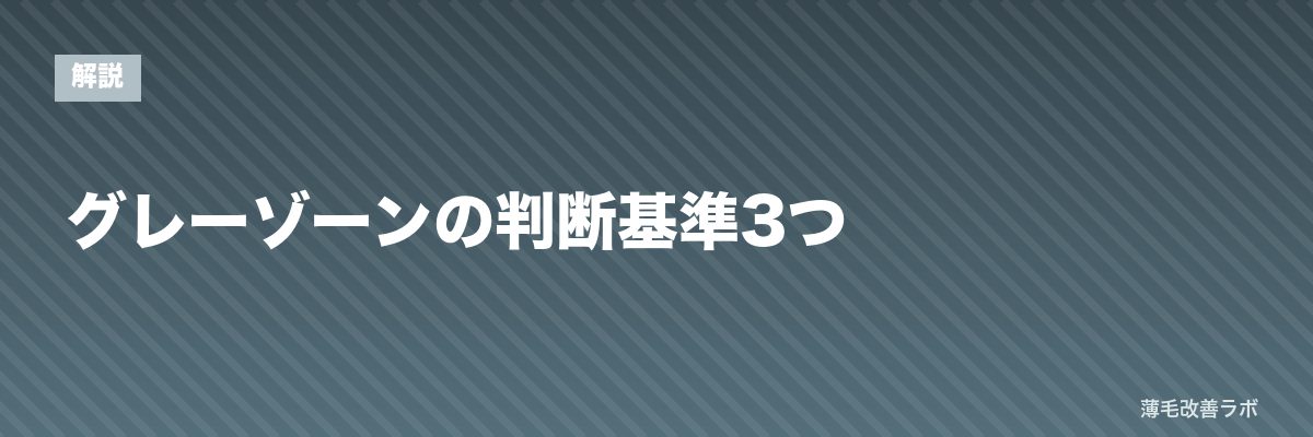 グレーゾーンの判断基準3つ | 薄毛改善ラボ