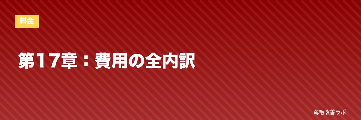 第17章：費用の全内訳 | 薄毛改善ラボ