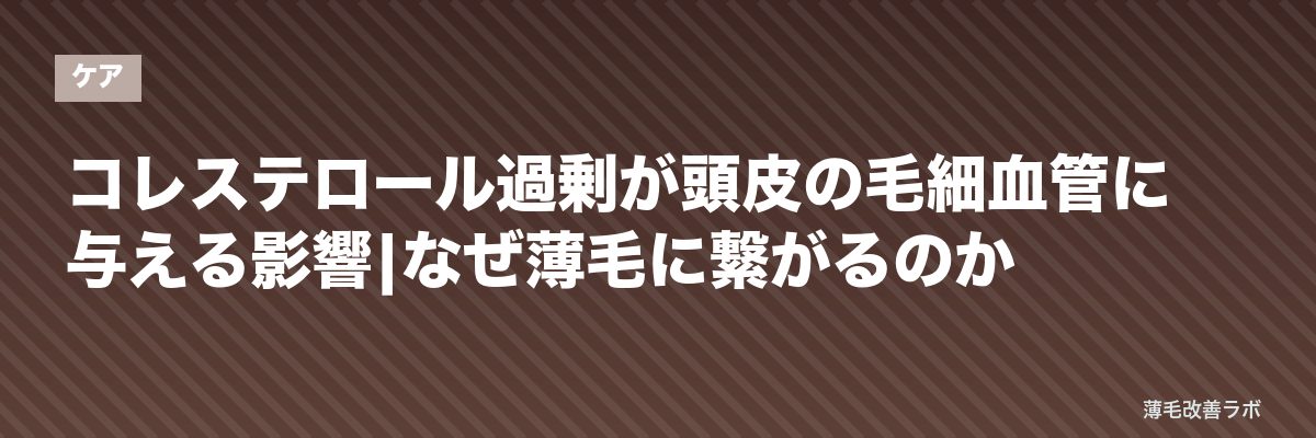 コレステロール過剰が頭皮の毛細血管に与える影響|なぜ薄毛に繋がるのか | 薄毛改善ラボ