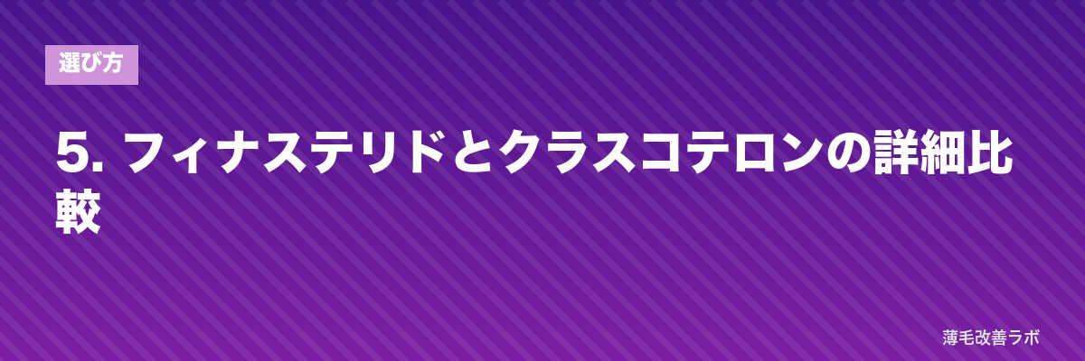 5. フィナステリドとクラスコテロンの詳細比較 | 薄毛改善ラボ