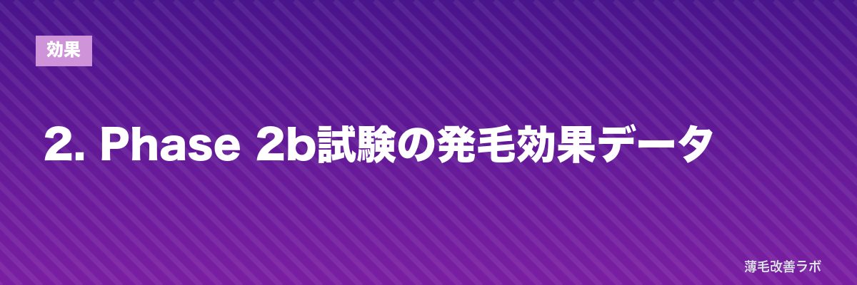 2. Phase 2b試験の発毛効果データ | 薄毛改善ラボ