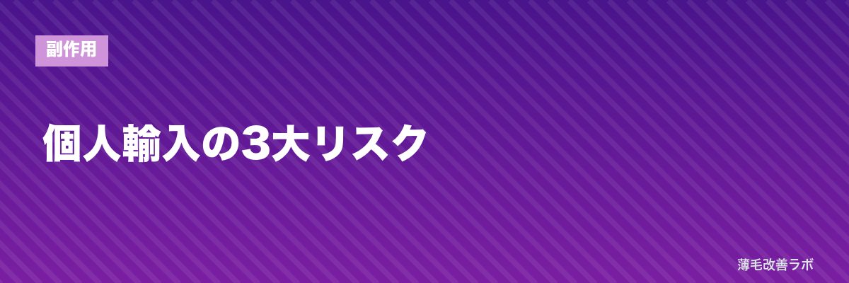個人輸入の3大リスク | 薄毛改善ラボ